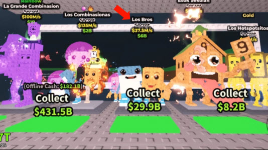 Los Bros in Steal a Brainrot Screenshot